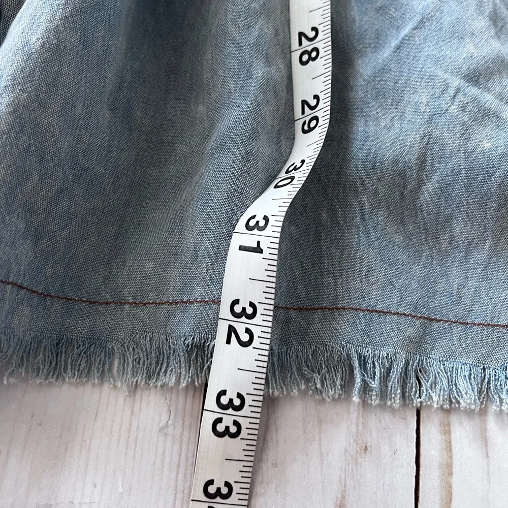 Umgee Short Denim Stonewash Dress Tiered Long Sleeve size Small - Picture 11 of 11